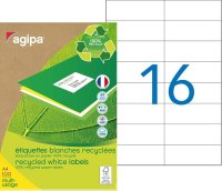 agipa Recycling Vielzweck-Etiketten, 105 x 37 mm, weiß
