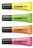 Textmarker - STABILO NEON - 4er Pack - gelb, grün,...