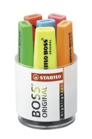 Textmarker - STABILO BOSS ORIGINAL - 6er Rundbox - gelb, grün, orange, rot, pink, blau