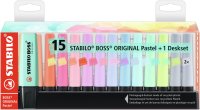 Textmarker - STABILO BOSS ORIGINAL Pastel - 15er Tischset...