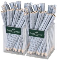 FABER-CASTELL Bleistift Jumbo GRIP silber, im Köcher