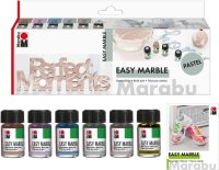 Marabu Sada mramorovacích farieb Easy Marble Pastel 6 x 15 ml