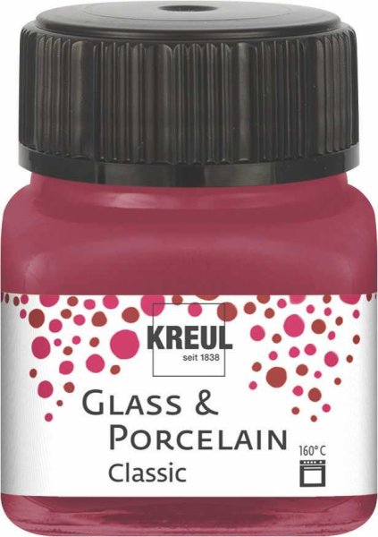 KREUL Classic farba na sklo a porcelán - granátovočervená - 20 ml