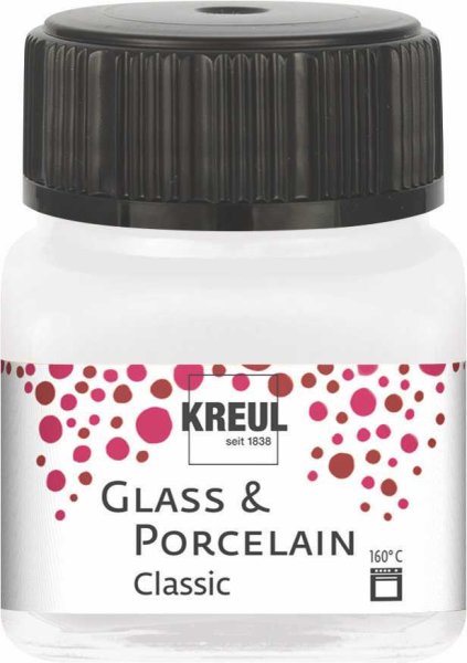 KREUL Glass & Porcelain Classic Metallic-Perlmutt-Weiß 20 ml