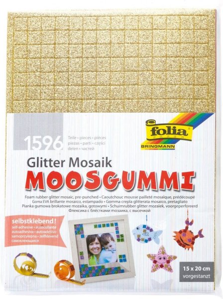 folia Moosgummi-Mosaik "Glitter", selbstklebend, 1.596 Teile