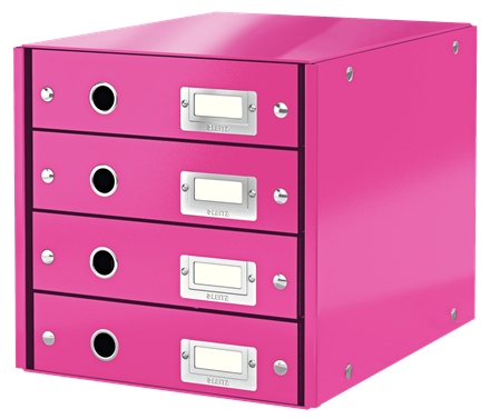 LEITZ Schubladenbox Click & Store WOW, 4 Schübe, pink