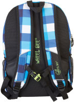 WHEEL BEE Freizeit-Rucksack Night Vision, blau/weiß kariert