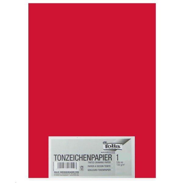 folia Tonpapier, DIN A4, 130 g/qm, hochrot