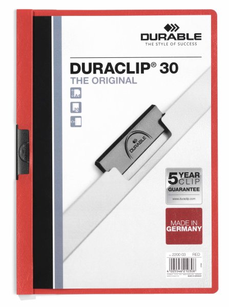 DURABLE obal s klipom DURACLIP Original 30 - A4 - červený