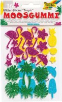 folia Moosgummi Glitter-Sticker, Tropic