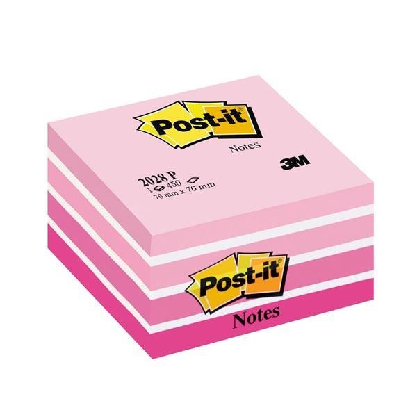 Post-it Haftnotiz-Würfel, 76 x 76 mm, Pastell-Pinktöne