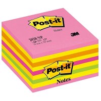 Post-it Haftnotiz-Würfel, 76 x 76 mm, Neonpink