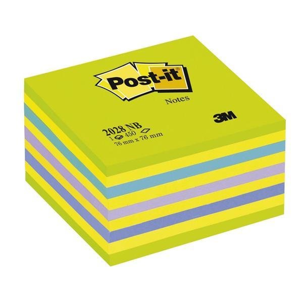 Post-it nalepovací poznámkový bloček - kocka - 76 x 76 mm - 450 listov - neónovozelené odtiene