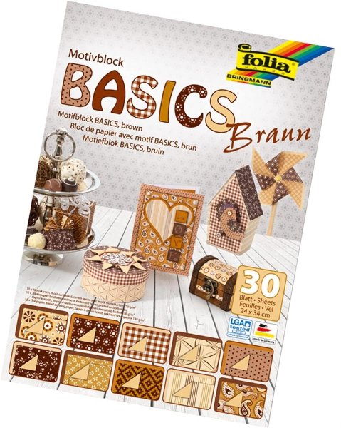 folia Motivblock "Basics Braun", 240 x 340 mm, 30 Blatt