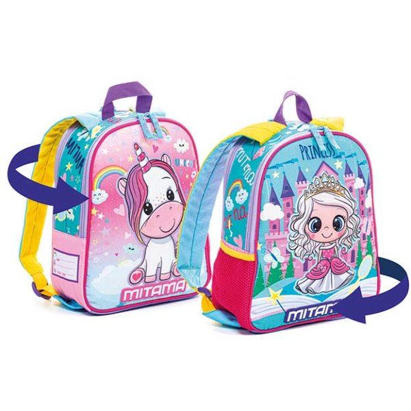 MITAMA Kinderrucksack Wendemotiv Unicorn/Princess