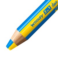 Duo Buntstift, Wasserfarbe & Wachsmalkreide - STABILO woody 3 in 1 duo - zweifarbige Mine - 10er Pack mit Spitzer - mit 10 Stiften und 20 verschiedenen Farben