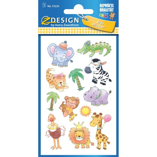 AVERY Zweckform ZDesign KIDS Papier-Sticker "Safaribabys"