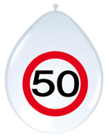 Folat Ballon 30 cm 8 Stück - Happy Birthday 50....