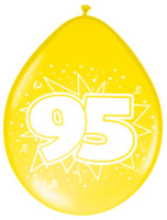 Ballon 30 cm 8 Stück - Happy Birthday 95. Geburtstag...