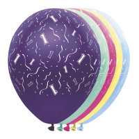 Folat Ballon 30 cm 5 Stück - Happy Birthday 1....