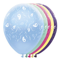 Folat Ballon 30 cm 5 Stück - Happy Birthday 9....