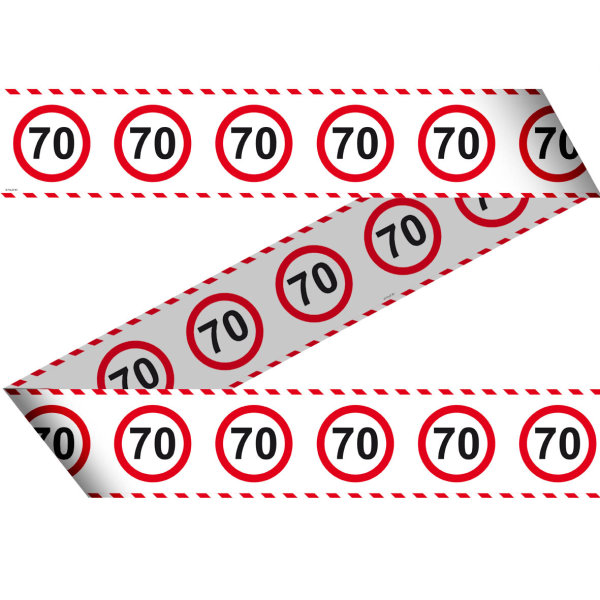 Folat 70. Geburtstag Absperrband Verkehrsschild  - 15 Meter