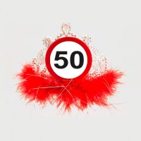 Folat 50. Geburtstag Diadem / Tiara Verkehrsschild