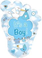 Folat Babyfuß „It‘s a Boy!“ Ballon Geburt - 46x70cm