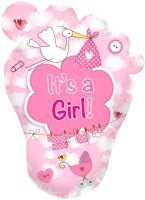 Folat Babyfuß „It‘s a Girl!“ Ballon Geburt - 46x70cm