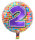 Folat Folienballon 43 cm 1 Stück Happy Birthday 2 Jahre unverpackt