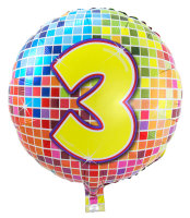 Folat Folienballon 43 cm 1 Stück Happy Birthday 3...