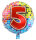 Folat Folienballon 43 cm 1 Stück Happy Birthday 5 Jahre unverpackt