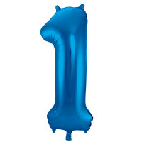 Folat Blauer Folienballon Ziffer / Zahl 1 - 86 cm