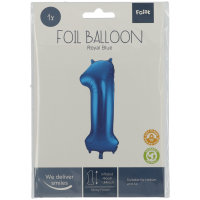 Folat Blauer Folienballon Ziffer / Zahl 1 - 86 cm