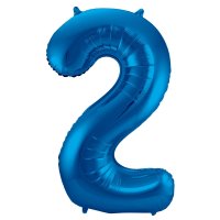 Folat Blauer Folienballon Ziffer / Zahl 2 - 86 cm