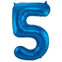 Folat Blauer Folienballon Ziffer / Zahl 5 - 86 cm