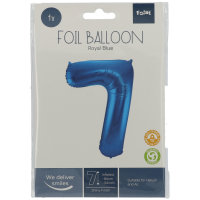 Folat Blauer Folienballon Ziffer / Zahl 7 - 86 cm