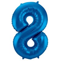 Folat Blauer Folienballon Ziffer / Zahl 8 - 86 cm
