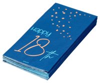 Folat Servietten Elegant True Blue 18 Jahre 33x33cm - 10 Stück