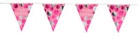 Folat Wimpelkette Glossy Pink Happy Birthday - 4 Meter