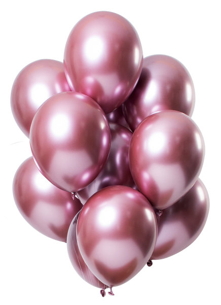 Folat Ballons Mirror Effect Pink 33cm - 12 Stück