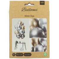 Folat Ballons Mirror Effect Onyx 33cm - 12 Stück