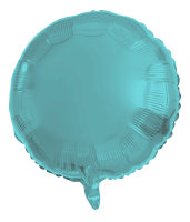 Folat Folienballon Rund Pastell Aqua Metallic Matt - 45 cm
