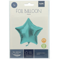 Folat Folienballon Sternförmig Pastell Aqua Metallic...