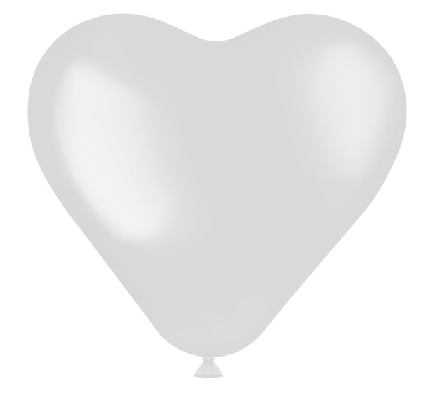 Folat Herzförmige Ballons Coconut White 25cm - 8 Stück