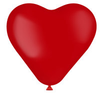 Folat Herzförmige Ballons Ruby Red 25cm - 8 Stück