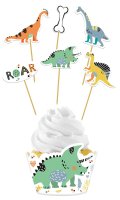 Folat Cupcake Deko-Set Dino Roars - 12-teilig