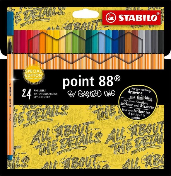 STABILO point 88 - fineliner - 24 ks balenie - Snooze One edition - 24 rôznych farieb