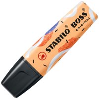 Textmarker - STABILO BOSS ORIGINAL Pastel by Ju Schnee - 4er Pack - Hauch von Minzgrün, Wolkenblau, frische Fuchsie, sanftes Orange