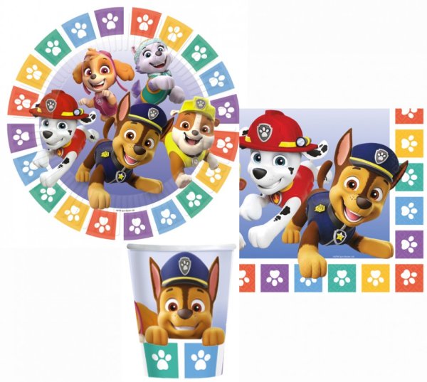 Party-Set 32-teilig "Paw Patrol" Color Paws 23 cm